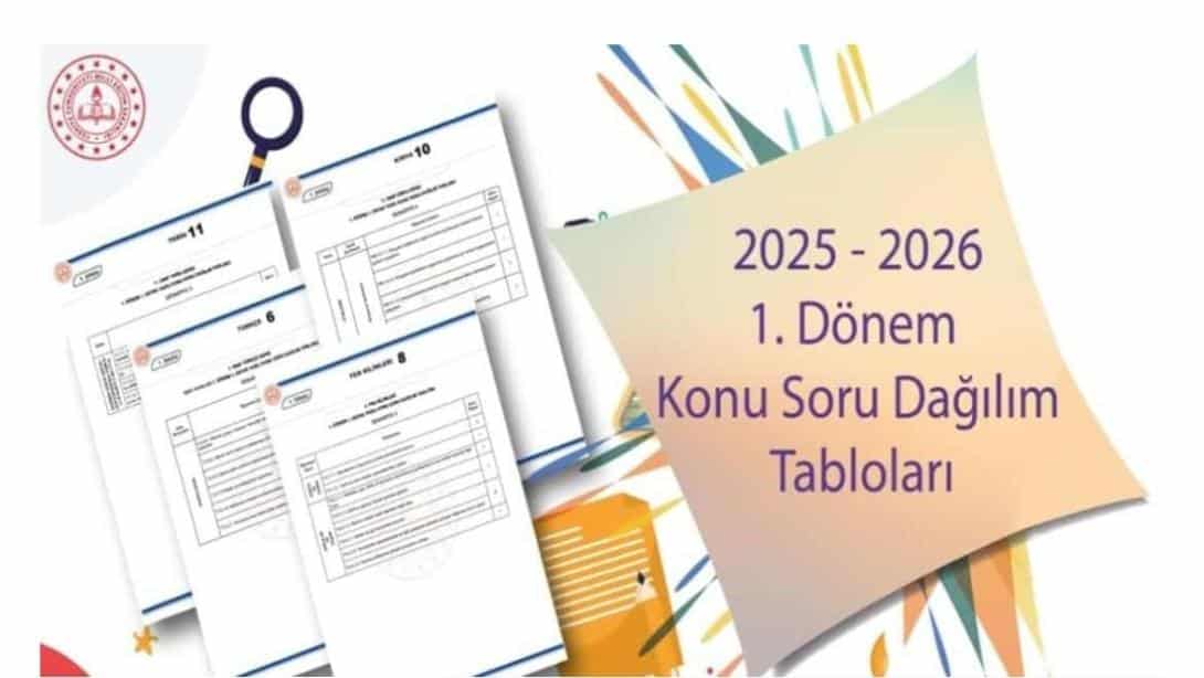 BİRİNCİ DÖNEM ORTAK YAZILI SINAVLARA YÖNELİK ''KONU SORU DAĞILIM TABLOLARI'' YAYINLANDI